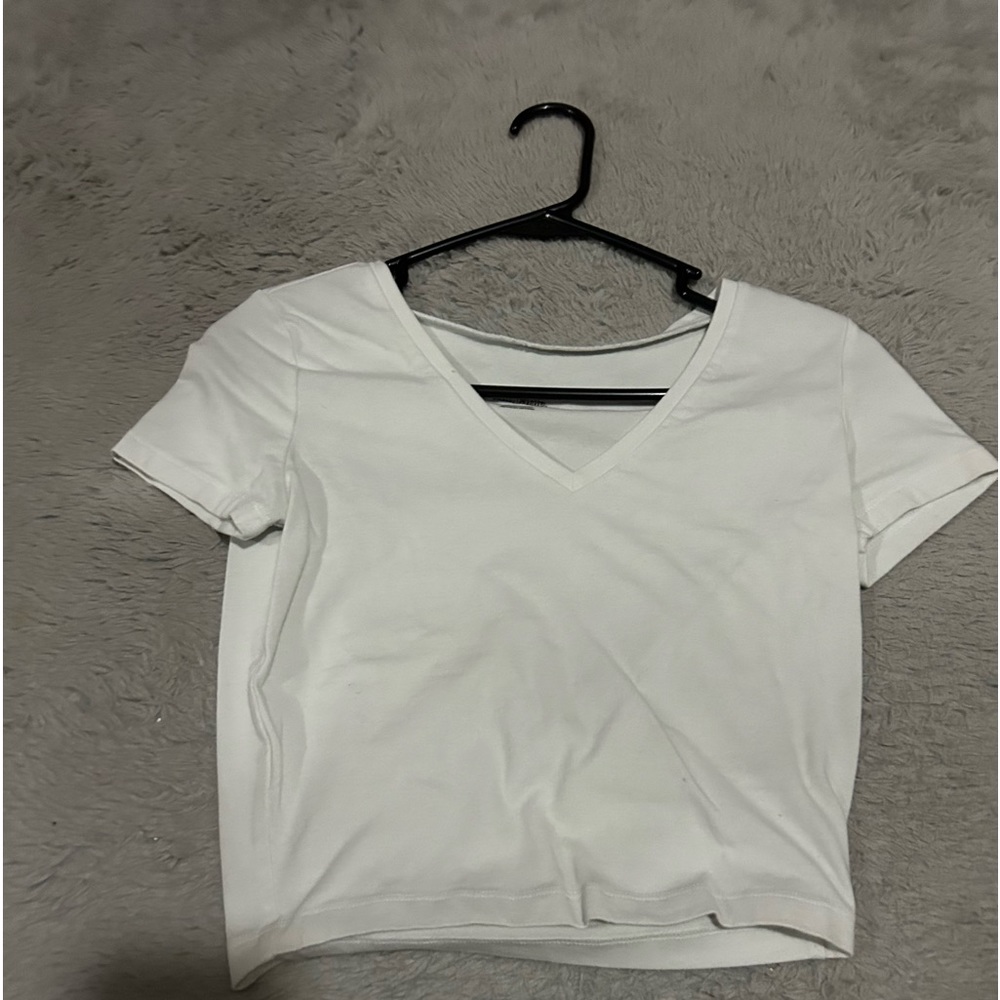 Plain White Cropped Tee